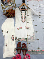 Kairavi Fendi Silk Diamond Handwork & Embroidered Farshi Plazzo Set