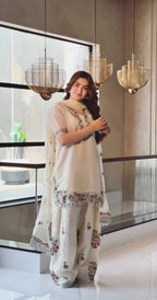 Kairavi Fendi Silk Diamond Handwork & Embroidered Farshi Plazzo Set