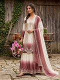 Ruhaniyat Dual Tone Georgette Embroidered Kurti Plazzo Set with Cutwork Dupatta