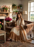 Nayantara Dual Tone Georgette Embroidered Kurti Palazzo Set with Cutwork Dupatta