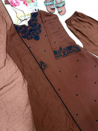 Zohra Mul Chanderi Embroidery Work Kaftan with Plazzo & Dupatta
