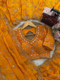 Heerangi Fendy Silk Beads & Sequins Saree with Heavy Work Blouse