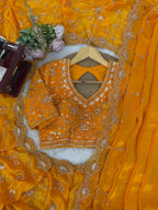 Heerangi Fendy Silk Beads & Sequins Saree with Heavy Work Blouse