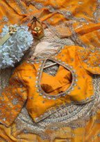 Heerangi Fendy Silk Beads & Sequins Saree with Heavy Work Blouse