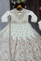 Zarlisha Blooming Sequins & Zari Embroidered Kurti with Pant & Lace Work Dupatta