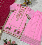 Gulbahaar Designer Sharara Set with Embroidered Sleeves & Dupatta