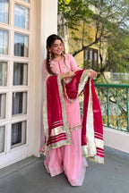Gulbahaar Designer Sharara Set with Embroidered Sleeves & Dupatta