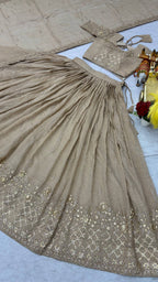 Rajvanshi Crunchy Silk Embroidered Lehenga Set with Choli & Dupatta