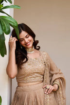 Rajvanshi Crunchy Silk Embroidered Lehenga Set with Choli & Dupatta