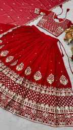 Surmayi Georgette Sequins Embroidered Lehenga Choli Set with Dupatta