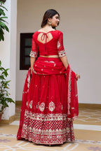 Surmayi Georgette Sequins Embroidered Lehenga Choli Set with Dupatta