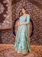 Rangmahi Japan Satin Embroidered Lehenga with Top & Dupatta