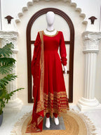 Manjari Vichitra Silk Thread & Sequins Embroidered Gown with Pant & Dupatta