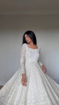 Aabroo Georgette Embroidered Gown with Dupatta & Crepe Silk Pant
