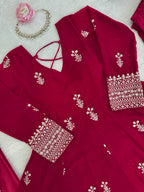 Zariya Georgette Thread & Sequins Anarkali Set with Pant & Dupatta