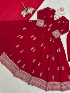 Zariya Georgette Thread & Sequins Anarkali Set with Pant & Dupatta