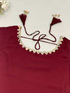 Maroon Color Heavy Georgette Palazzo Suit with  Embroidery Sequin Dupatta