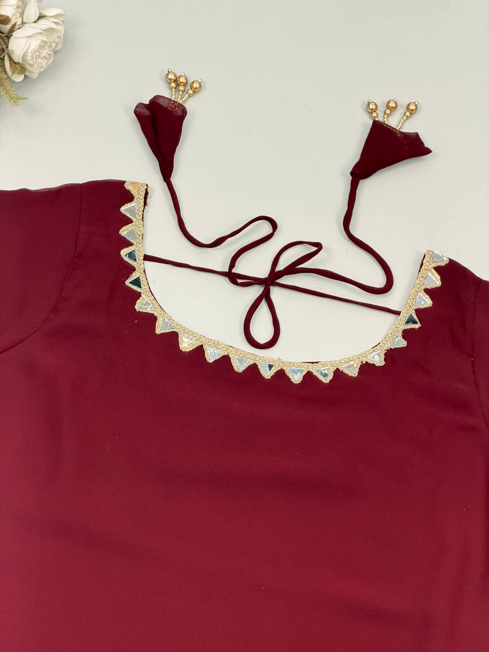 Maroon Color Heavy Georgette Palazzo Suit with  Embroidery Sequin Dupatta