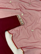 Maroon Color Heavy Georgette Palazzo Suit with  Embroidery Sequin Dupatta