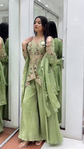 Designer Rangoli Silk Sharara Set with Sequence Embroidery Work