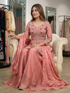 Luxury Rangoli Silk Sequence Embroidery Ethnic Set