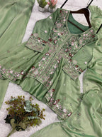 Designer Rangoli Silk Sharara Set with Sequence Embroidery Work