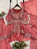 Luxury Rangoli Silk Sequence Embroidery Ethnic Set