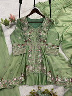 Designer Rangoli Silk Sharara Set with Sequence Embroidery Work