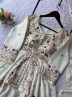Party Wear Embroidered Sharara Set with Silk Dupatta