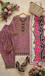 Samaira French Silk Heavy Mirror Hand Work Embroidered Lehenga with Dupatta