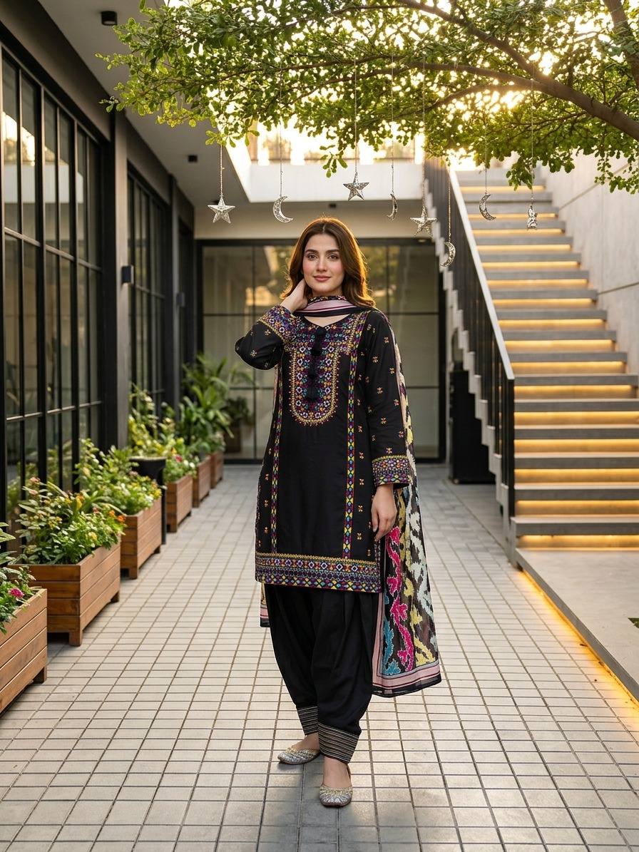 Samaira French Silk Heavy Mirror Hand Work Embroidered Lehenga with Dupatta