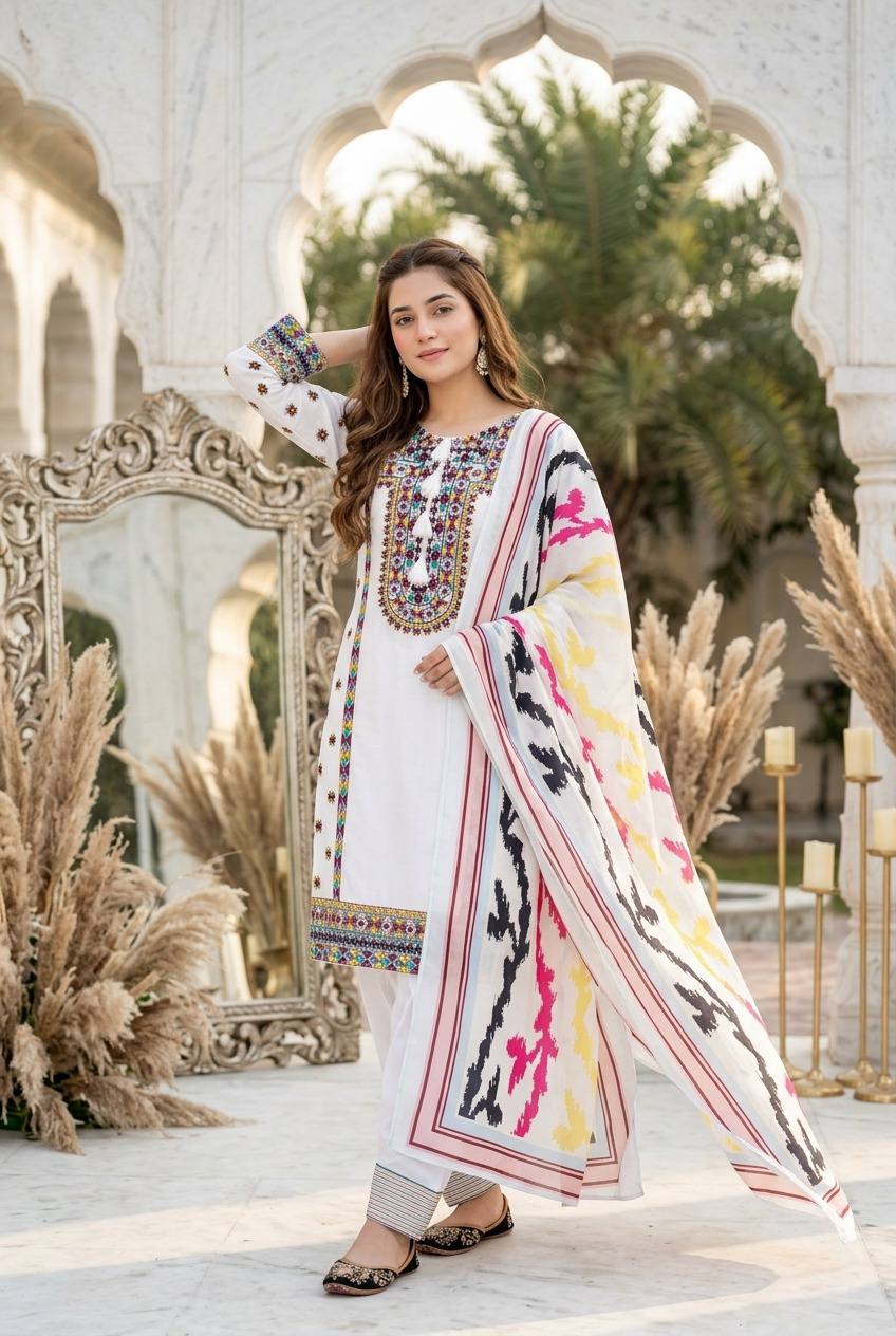Samaira French Silk Heavy Mirror Hand Work Embroidered Lehenga with Dupatta