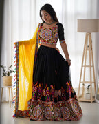 Mirazelle Designer Georgette Mirror Work Stitched Lehenga Choli for Navratri