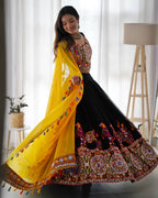 Mirazelle Designer Georgette Mirror Work Stitched Lehenga Choli for Navratri