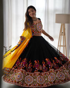Mirazelle Designer Georgette Mirror Work Stitched Lehenga Choli for Navratri