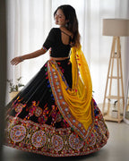 Mirazelle Designer Georgette Mirror Work Stitched Lehenga Choli for Navratri
