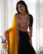 Mirazelle Designer Georgette Mirror Work Stitched Lehenga Choli for Navratri