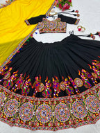 Mirazelle Designer Georgette Mirror Work Stitched Lehenga Choli for Navratri