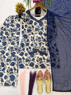 Mehvara Designer Pure Cambric Cotton Farshi Suit with Full Sleeve Kurti