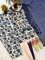 Mehvara Designer Pure Cambric Cotton Farshi Suit with Full Sleeve Kurti