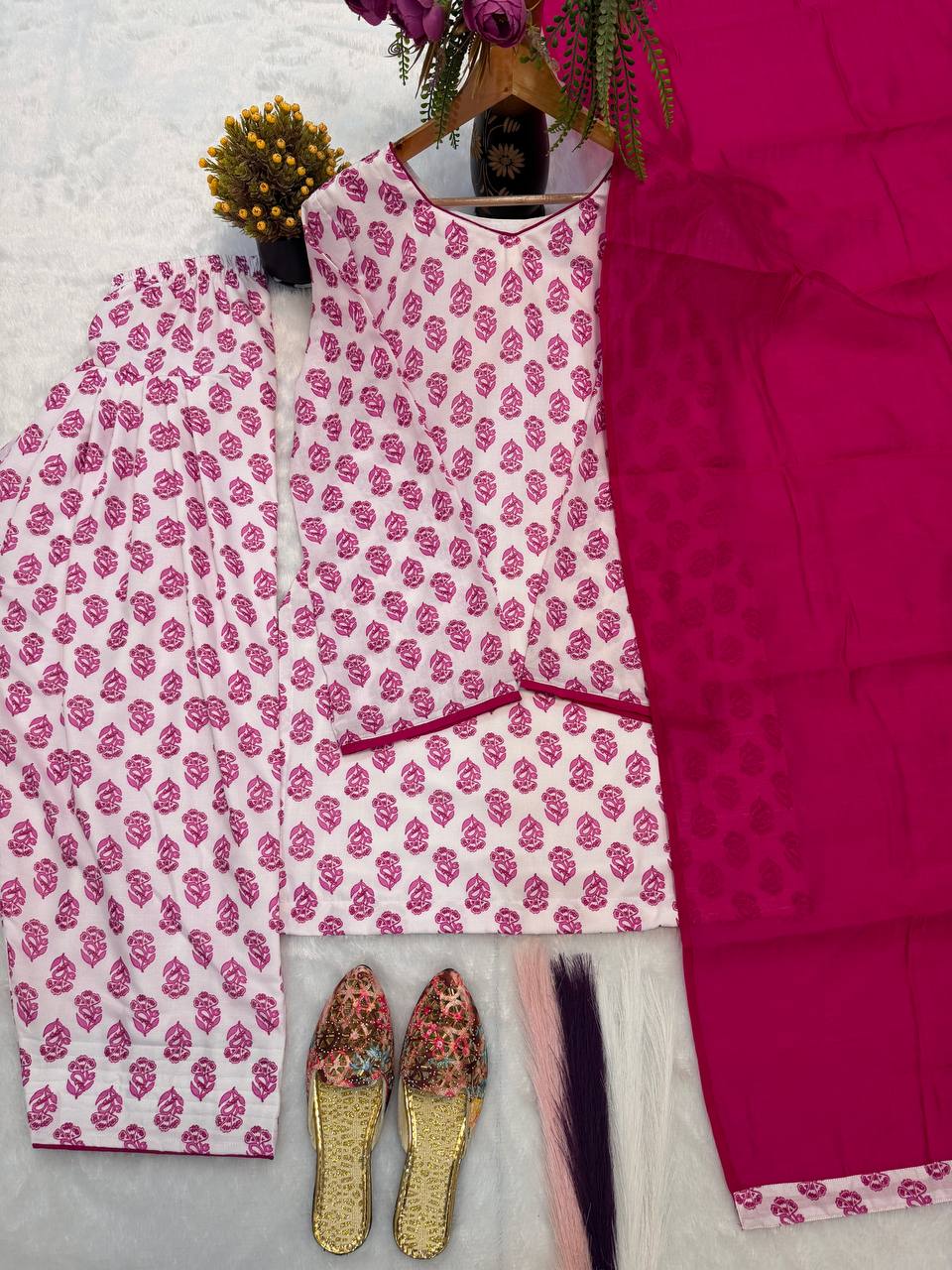 Gulnoor Royale Premium Cambric Cotton Farshi Suit for Festival