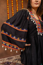 Navrangi Rayon Kediya with Real Mirror Work & Designer Denim Jeans
