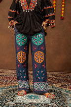 Navrangi Rayon Kediya with Real Mirror Work & Designer Denim Jeans
