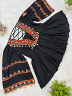 Navrangi Rayon Kediya with Real Mirror Work & Designer Denim Jeans