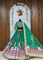 Kashmira Maslin Cotton Digital Print Lehenga Set with Stitched Choli & Dupatta