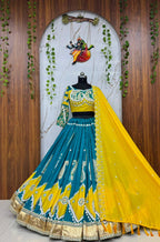 Madhulika Muslin Cotton Mirror Work Lehenga Choli Set with Dupatta