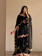 Classy Mul Chanderi Embroidery Work Salwar Suit Set