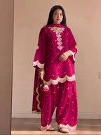 Classy Mul Chanderi Embroidery Work Salwar Suit Set
