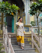 Ayzoria Designer Natural Crepe Digital Print Farshi Salwar Suit with Full Sleeve Kurti & Dupatta