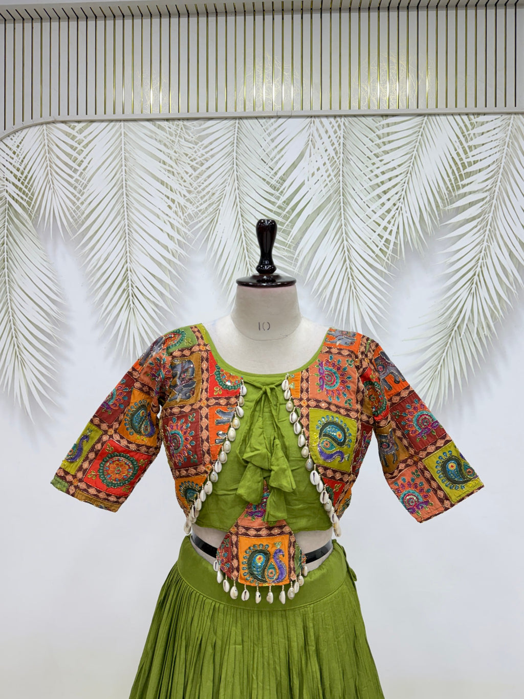 Navika Pure Cotton Flared Lehenga Choli with Embroidery & Kodi Handwork